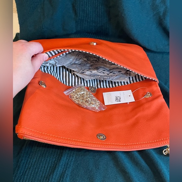 Envelope Clutch Bag foldable Crossbody Tassel Wallet , Chain Strap - Picture 4 of 6